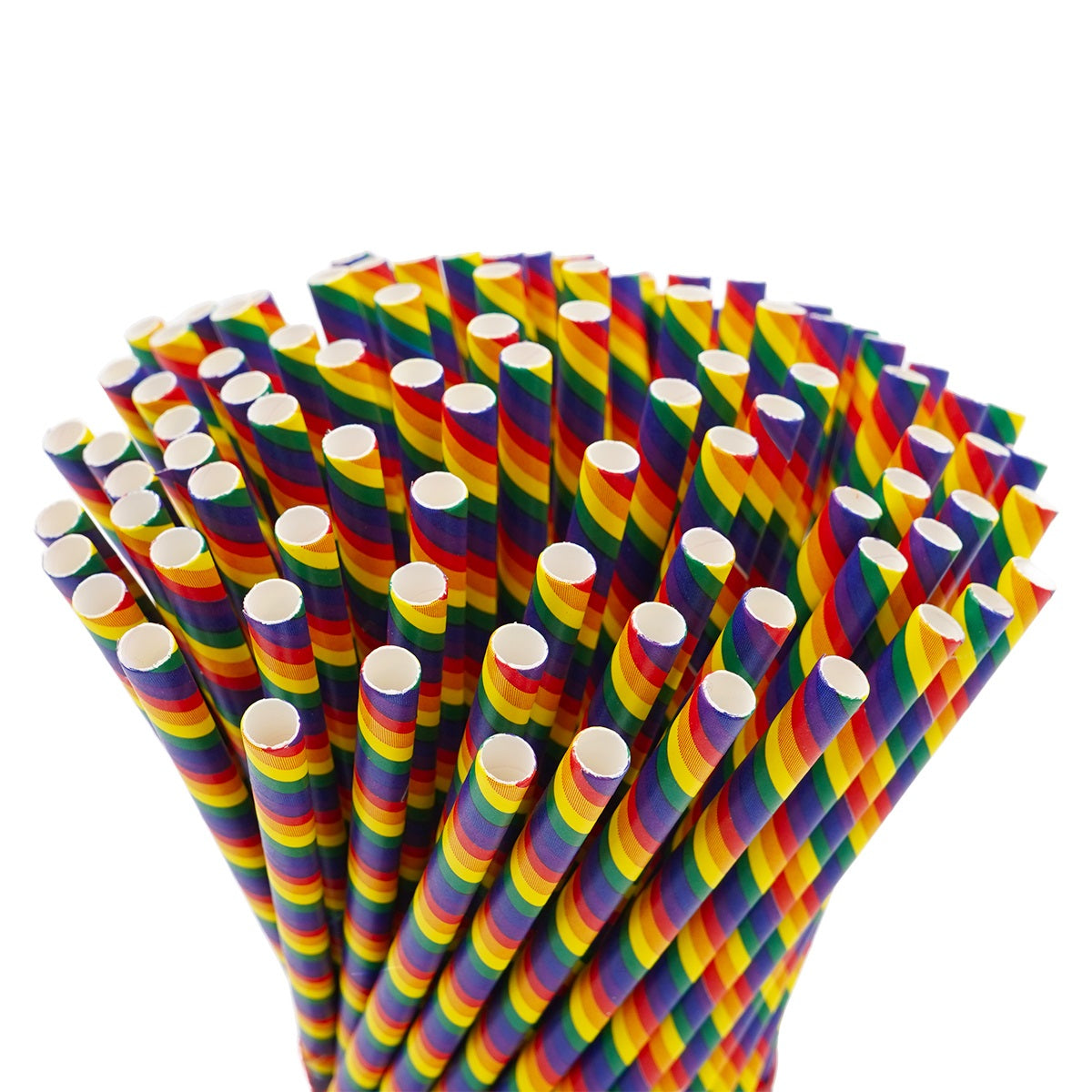 100 Papier Strohhalme "Pride" KURZ 16 cm