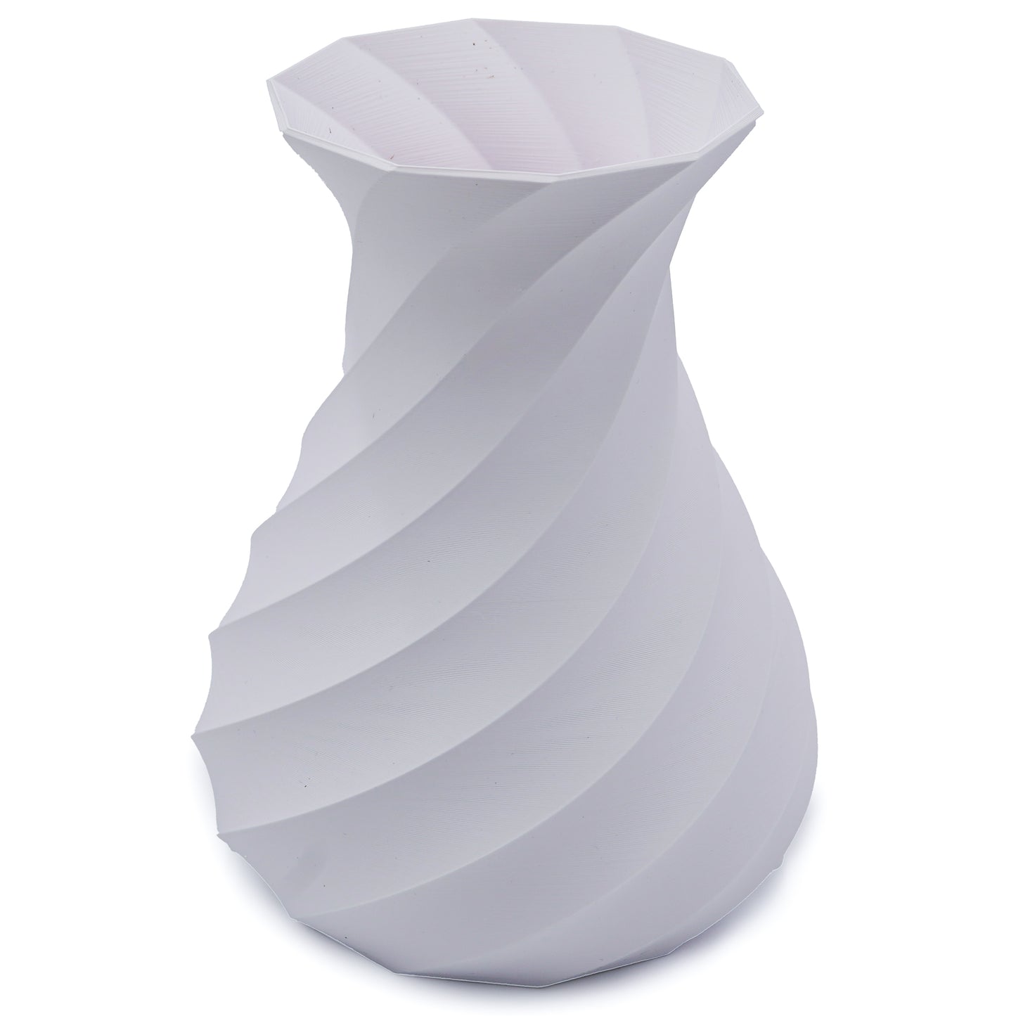 Vase weiß aus 3D-Druck-Kunststoff