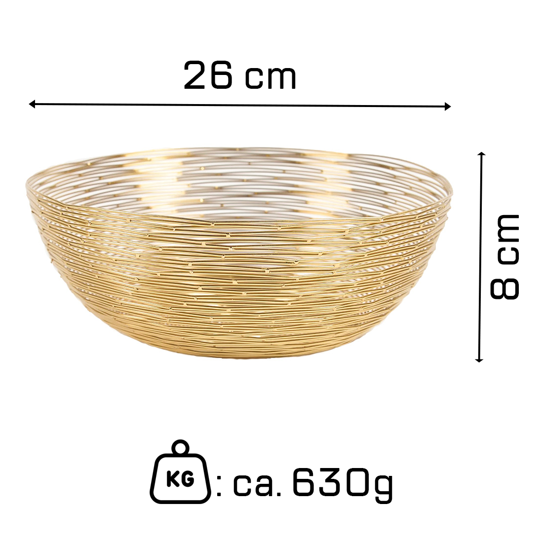 elegante Servierschale goldfarben - 26cm Schale