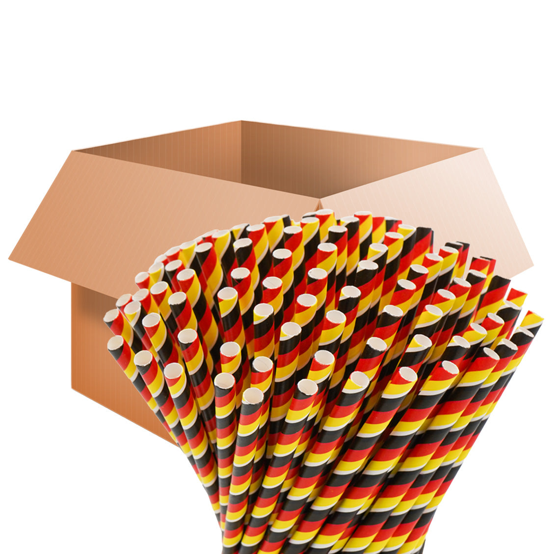 9.000 Papier Strohhalme "Deutschland" KURZ 16 cm