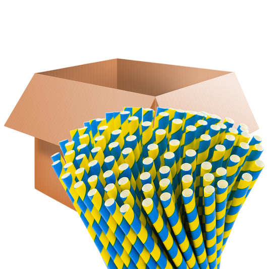 9.000 Papier Strohhalme "Schweden" LANG 23 cm